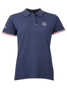 Peak Mountain Koszulka polo w kolorze granatowym rozmiar: M. Niebieskie bluzki Peak Mountain, m, bez wzorów, bez kołnierzyka, bez ramiączek. Za 100,99 zł.