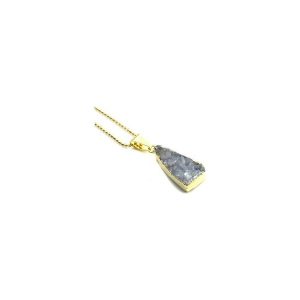 Colare Agat Druza Błękit złoto. Zawieszki marki Brazi druse jewelry. Za 170,00 zł.