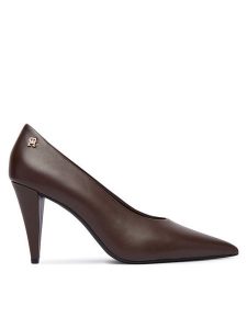 Tommy Hilfiger Czółenka Th Smooth Leather Pump FW0FW08960 Brązowy. Brązowe czółenka TOMMY HILFIGER, bez wzorów, ze skóry, bez obcasa, bez zapięcia. Za 569,99 zł.