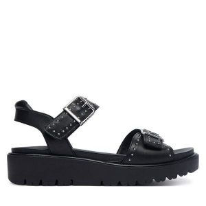 Sandały Ara. Czarne sandały Ara, bez wzorów, bez obcasa, na płaskiej podeszwie, bez zapięcia. Za 429,99 zł.