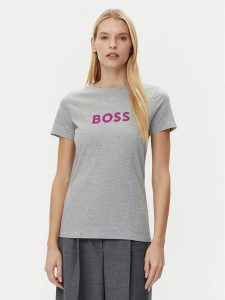 BOSS T-Shirt C_Elogo_5 50501139 Szary Regular Fit. Szare t-shirty Boss, l, bez wzorów, z bawełny, bez kołnierzyka, bez ramiączek. Za 149,99 zł.