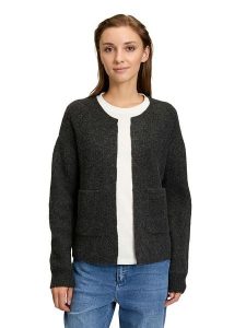 CARTOON Kardigan w kolorze czarnym rozmiar: 38. Czarne swetry oversize Cartoon, bez wzorów, z wełny, bez ramiączek. Za 86,99 zł.