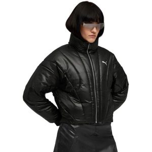 Kurtka Puma Dare To Puffer Jacket, Kobiety. Czarne kurtki Puma, bez wzorów, z poliesteru, bez kaptura. Za 574,74 zł.
