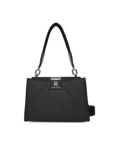 Tommy Hilfiger Torebka Th Her Med Satchel Nylon Sv AW0AW18200 Czarny. Czarne torebki klasyczne TOMMY HILFIGER, bez wzorów, z materiału, bez dodatków. Za 389,99 zł.