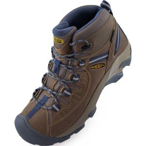 KEEN Targhee Mid WP damskie buty trekkingowe ze skóry wodoodpornej. Brązowe buty trekkingowe Keen, ze skóry, bez zapięcia. Za 517,99 zł.