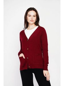 C& Jo Kardigan w kolorze bordowym rozmiar: 40. Czerwone kardigany C& Jo, ze splotem. Za 121,99 zł.
