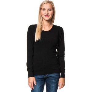Sweter w kolorze czarnym. Czarne swetry klasyczne marki William de Faye, z kaszmiru, z okrągłym kołnierzem. W wyprzedaży za 113,95 zł.