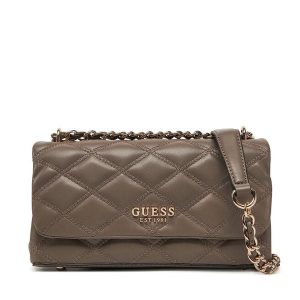 Torebka Guess. Brązowe torebki klasyczne Guess, z aplikacjami, bez dodatków. Za 329,99 zł.