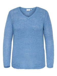 ONLY Carmakoma Sweter w kolorze niebieskim rozmiar: XL-54. Niebieskie swetry oversize Only Carmakoma, xl, bez wzorów, ze splotem, bez ramiączek. Za 104,99 zł.