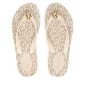 Japonki MICHAEL Michael Kors. Białe klapki MICHAEL Michael Kors, bez wzorów, bez obcasa. Za 319,99 zł.