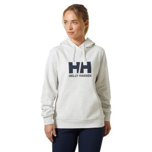 Damska bluza z kapturem z logo Helly Hansen 2.0. Białe bluzy Helly Hansen, bez wzorów, z kapturem. Za 383,00 zł.