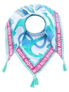 Zwillingsherz Chusta "Ocean" ze wzorem - 130 x 130 cm rozmiar: onesize. Apaszki i chusty Zwillingsherz, bez wzorów, z materiału. Za 127,35 zł.
