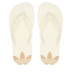 Japonki adidas. Białe klapki ADIDAS, bez wzorów, bez obcasa. Za 89,99 zł.