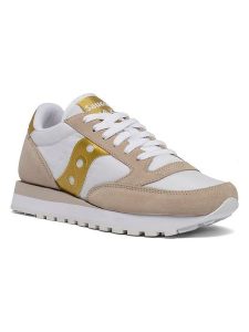 Saucony Sneakersy "Jazz" w kolorze złoto-beżowo-białym rozmiar: 36. Białe trampki Saucony, bez wzorów, z materiału, bez zapięcia. Za 153,71 zł.
