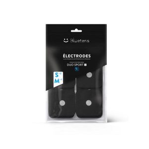 Duo Sport 2 – elektrody – 4M+8S. Czarne paski BLUETENS, bez wzorów, sportowe. Za 129,99 zł.