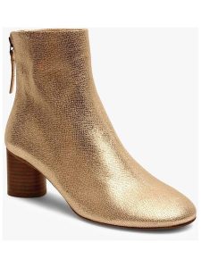 Bisgaard Skórzane botki w kolorze złotym rozmiar: 36. Żółte botki bisgaard, bez wzorów, bez obcasa, bez zapięcia. Za 190,97 zł.