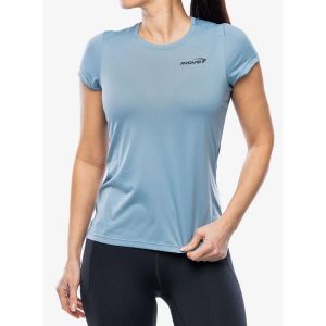Koszulka do biegania damska Inov-8 Performance Short Sleeve. Niebieskie bluzki Inov-8, bez wzorów, sportowe, bez kołnierzyka, bez ramiączek. Za 156,99 zł.