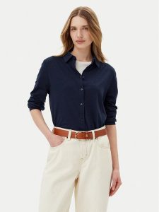 Tommy Hilfiger Koszula WW0WW45983 Granatowy Regular Fit. Niebieskie koszule TOMMY HILFIGER, m, bez wzorów, z bawełny, bez kołnierzyka, bez ramiączek. Za 229,99 zł.