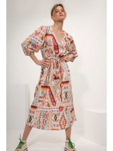Josephine & Co Sukienka "Gaultier" ze wzorem rozmiar: 38. Sukienki Josephine & Co, na co dzień, bez wzorów, z bawełny, bez kołnierzyka, bez ramiączek, midi, proste. Za 286,84 zł.
