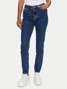 Guess Jeans Jeansy W4YA92 D5CB2 Granatowy Skinny Fit. Niebieskie jeansy Guess Jeans, z aplikacjami, z bawełny. Za 269,99 zł.