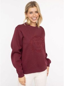 Zwillingsherz Bluza "Wild and Free" w kolorze bordowym rozmiar: L/XL. Czerwone bluzy Zwillingsherz, l, bez wzorów, bez kaptura. Za 223,99 zł.