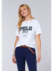 Polo Sylt Koszulka w kolorze białym rozmiar: L. Białe bluzki Polo Sylt, l, bez wzorów, bez kołnierzyka, bez ramiączek. Za 96,60 zł.