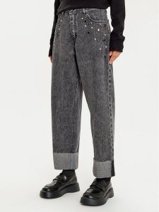 Haveone Jeansy PLS-M020 Czarny Wide Leg. Czarne jeansy Haveone, bez wzorów, z bawełny. Za 419,99 zł.