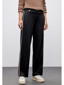 Cecil Spodnie w kolorze czarnym rozmiar: W44/L30. Czarne spodnie z wysokim stanem Cecil, bez wzorów, z materiału, z podwyższonym stanem. Za 198,10 zł.