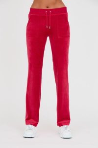 JUICY COUTURE Czerwone spodnie dresowe Del Ray Pocket Pant. Czerwone spodnie dresowe Juicy Couture, s, bez wzorów, z dresówki. W wyprzedaży za 359,99 zł.