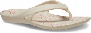 Japonki Dla Dorosłych Crocs Kadee II Graphic Flip. Białe klapki Crocs, bez wzorów, z materiału, bez obcasa. Za 71,99 zł.