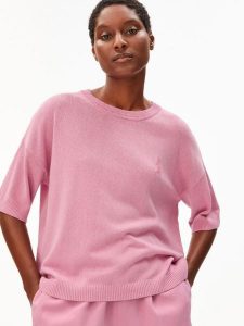 ARMEDANGELS koszula z dzianiny z zawartością lnu - SL Linen Blend Kobiety różowy, M. Czerwone koszule ARMEDANGELS, m, bez wzorów, z bawełny, bez kołnierzyka, bez ramiączek. Za 279,95 zł.