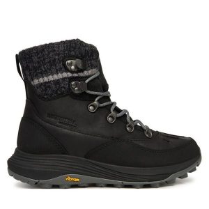 Śniegowce Merrell. Czarne buty zimowe Merrell, bez obcasa, bez zapięcia. Za 899,99 zł.