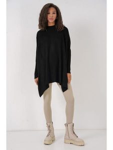 Happiness Istanbul Sweter w kolorze czarnym rozmiar: onesize. Czarne swetry oversize Happiness Istanbul, bez wzorów, z wiskozy, bez ramiączek. Za 73,99 zł.