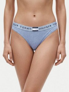 Tommy Hilfiger Figi klasyczne UW0UW06038 Niebieski jasny. Niebieskie figi TOMMY HILFIGER, bez wzorów, z bawełny. Za 99,99 zł.