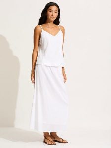 Seafolly Spódnica w kolorze białym rozmiar: M. Białe spódnice Seafolly, na co dzień, m, bez wzorów, z bawełny, maxi. Za 176,50 zł.
