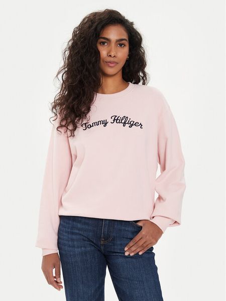 Tommy Hilfiger Bluza Modern Script WW0WW42615 Różowy Regular Fit. Czerwone bluzy TOMMY HILFIGER, xl, bez wzorów, z bawełny, bez kaptura. Za 309,99 zł.