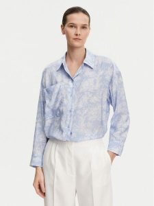 Munthe Koszula Filius 251102525120 Niebieski Loose Fit. Niebieskie koszule Munthe, bez wzorów, z wiskozy, bez kołnierzyka, bez ramiączek. Za 479,99 zł.