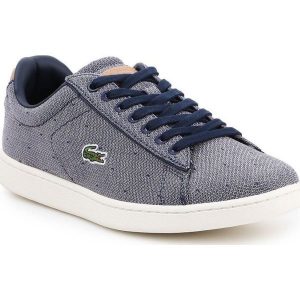 Buty lifestylowe Lacoste Carnaby Evo 218 3 Spw W 7-35SPW0018B98 białe. Białe trampki bez wzorów, z materiału, bez zapięcia. Za 544,84 zł.