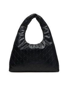 Calvin Klein Torebka Emblem Aop Puffer Lg Shoulder Ba LV04F3199G Czarny. Czarne shopper bag Calvin Klein, bez wzorów, ze skóry, bez dodatków. Za 649,99 zł.