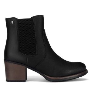 Botki Clara Barson. Czarne botki Clara Barson, bez wzorów, bez obcasa, na słupku, bez zapięcia. Za 149,99 zł.