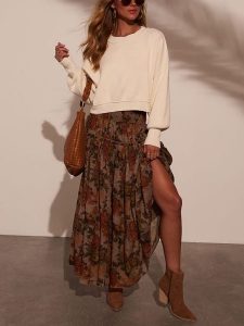 Milan Kiss Spódnica w kolorze brązowym rozmiar: S. Brązowe spódnice Milan Kiss, s, bez wzorów, maxi. Za 130,99 zł.