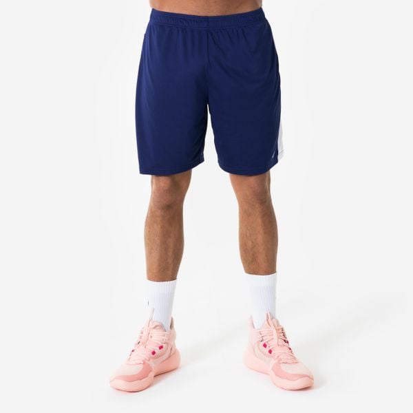 Spodenki do koszykówki unisex Short 100. Białe szorty KIPSTA, bez wzorów, z materiału, sportowe. Za 29,99 zł.