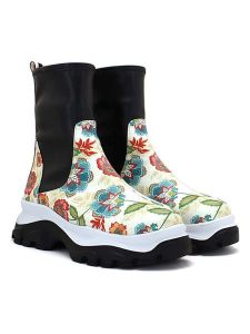 Goby Sztyblety w kolorze czarno-kremowym rozmiar: 40. Brązowe botki Goby, bez wzorów, bez zapięcia. Za 347,99 zł.