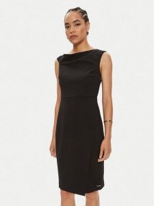 Calvin Klein Sukienka koktajlowa K20K207180 Czarny Slim Fit. Czarne kombinezony Calvin Klein, bez wzorów, z syntetyku, wizytowe, bez kołnierzyka, bez ramiączek. Za 409,99 zł.