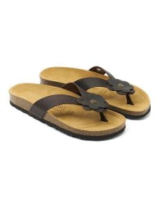 Mandel Skórzane japonki "Lene" w kolorze brązowym rozmiar: 36. Brązowe klapki Mandel, z aplikacjami, bez obcasa. Za 130,99 zł.