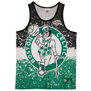Koszulka Boston Celtics. Zielone bluzki MITCHELL & NESS, bez wzorów, sportowe, bez kołnierzyka, bez ramiączek. Za 357,50 zł.