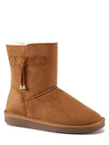 ISLAND BOOT Botki zimowe "Kinsac" w kolorze jasnobrązowym rozmiar: 37. Brązowe botki Island Boot, na zimę, bez wzorów, z materiału, bez obcasa, bez zapięcia. Za 127,35 zł.