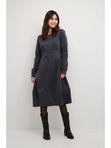 CULTURE Sukienka w kolorze antracytowym rozmiar: XXL. Czarne sukienki Culture, xxl, bez wzorów, bez kołnierzyka, bez ramiączek, midi. Za 152,99 zł.