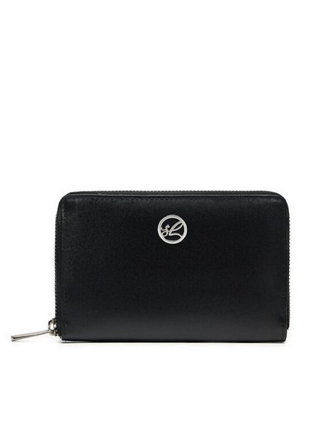 Semi Line Portfel P8271-0 Czarny. Czarne portfele Semi-line, bez wzorów, ze skóry. Za 59,99 zł.