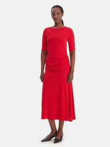 Tommy Hilfiger Sukienka koktajlowa Festive WW0WW47872 Czerwony Slim Fit. Czerwone sukienki TOMMY HILFIGER, xl, bez wzorów, z wiskozy, wizytowe, bez kołnierzyka, bez ramiączek. Za 615,99 zł.